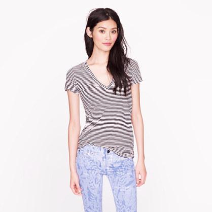 J.Crew Vintage cotton V-neck tee in stripe