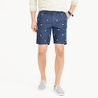 J.Crew 9 chambray short in embroidered ship wheels