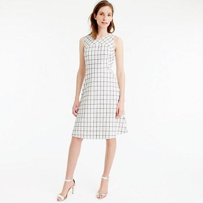 J.Crew Sleeveless A-line dress in windowpane tweed