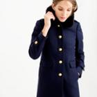 J.Crew Wool melton military coat with faux-fur collar