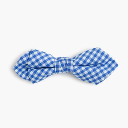 J.Crew Boys' cotton bow tie in cobalt gingham