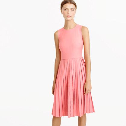 J.Crew Tall pleated A-line dress in Super 120s wool