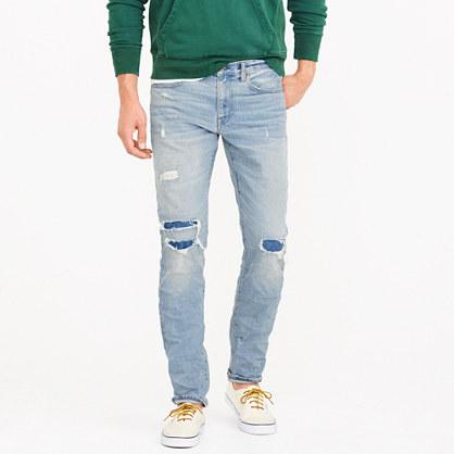 J.Crew 484 slim fit stretch jean in distressed patchwork