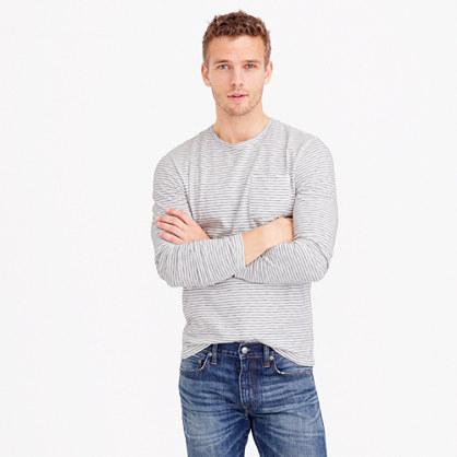 J.Crew Slub cotton long-sleeve T-shirt in ivory stripe