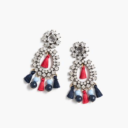 J.Crew Crystal and tassel earrings