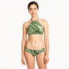 J.Crew Cropped halter swim top in palm leaf print