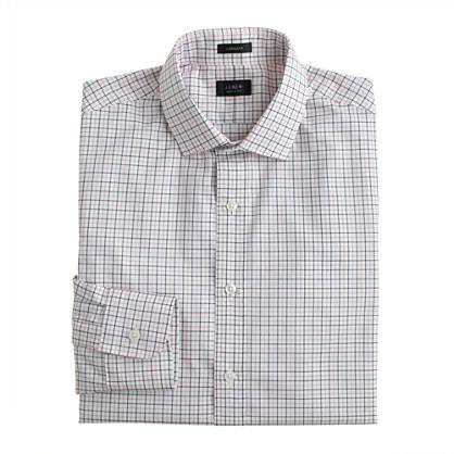 J.Crew Ludlow spread-collar shirt in soft rose tattersall