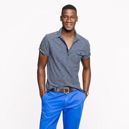 J.Crew Indigo slub jersey polo in thin stripe