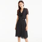 J.Crew Silk ruffled clip-dot dress
