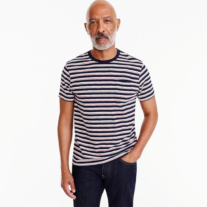 J.Crew J.Crew Jeans slub cotton T-shirt in navy stripe