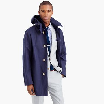 J.Crew Traditional Weatherwear&trade; hooded Derby raincoat