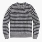 J.Crew Rugged cotton crewneck sweater in pewter stripe