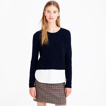 J.Crew Lambswool shirttail sweater in white