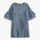 J.Crew Girls' ruffle-sleeve chambray dress