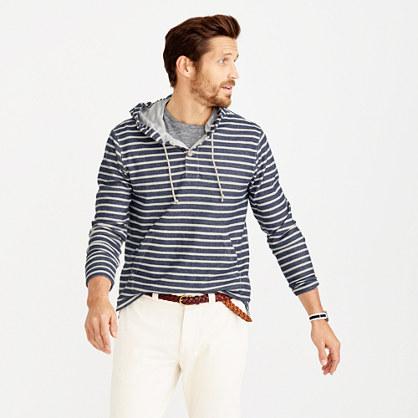 J.Crew Henley hoodie in navy stripe