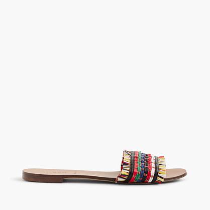 J.Crew Raffia slide sandals