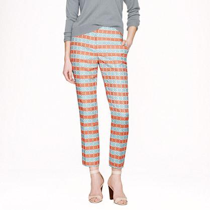 J.Crew Collection cropped pant in diamond stripe jacquard