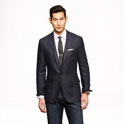J.Crew Ludlow sportcoat in indigo glen plaid Italian linen