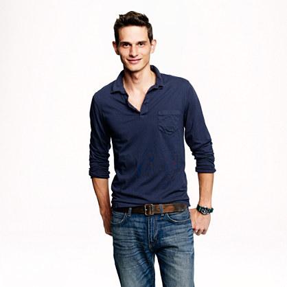 J.Crew Tall broken-in long-sleeve pocket polo shirt