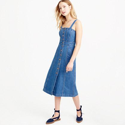J.Crew Petite button-front dress in denim