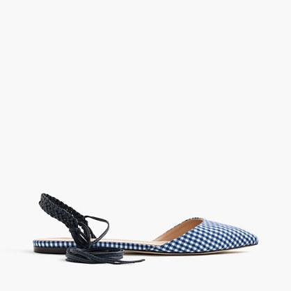 J.Crew Slingback flats in gingham