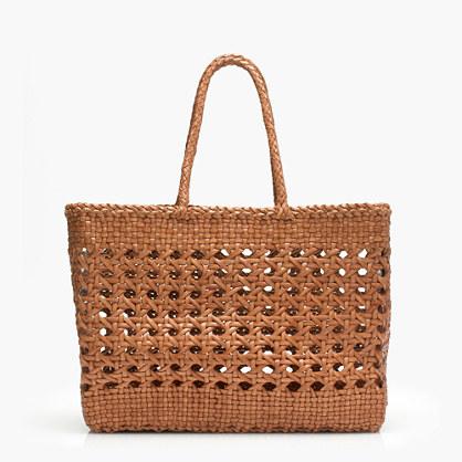 J.Crew Dragon Diffusion™ large cannage tote bag