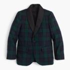 J.Crew Boys' shawl-collar tuxedo jacket in Black Watch English wool