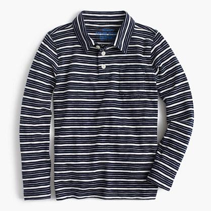 J.Crew Boys' long-sleeve polo shirt in mini stripe