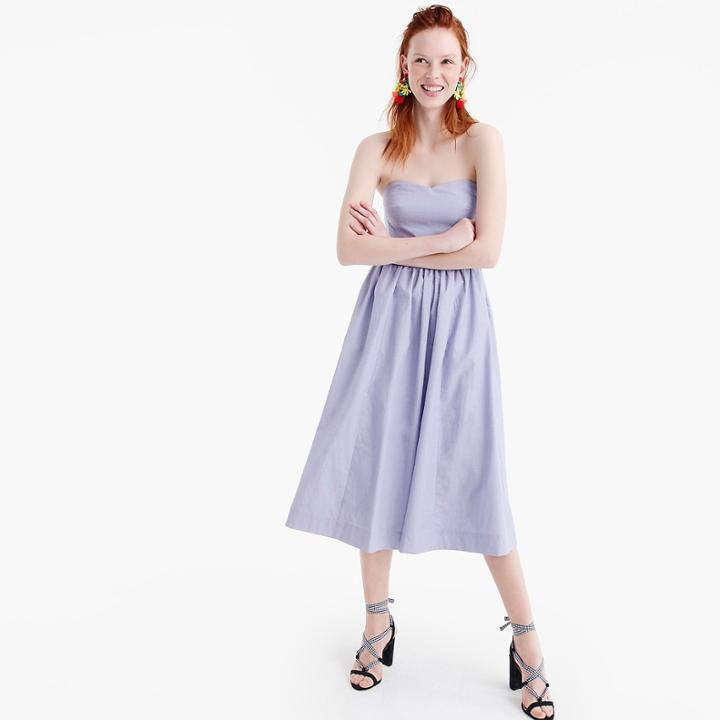 J.Crew Strapless dress in cotton oxford
