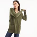 J.Crew V-neck front-pocket tunic sweater in supersoft yarn