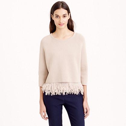 J.Crew Collection chiffon fringe sweater