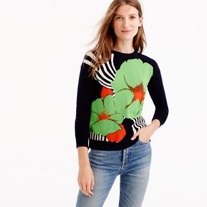 J.Crew Italian cashmere crewneck sweater in Ratti® striped floral