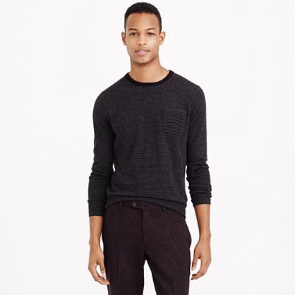J.Crew Italian cashmere pocket sweater in microstripe