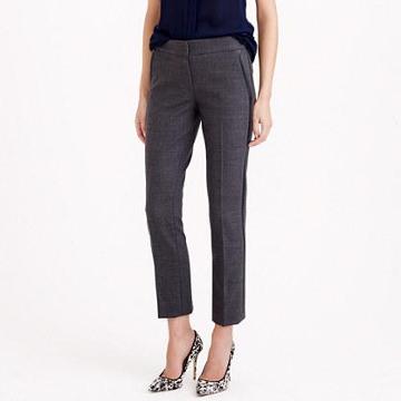 J.Crew Campbell capri in bi-stretch wool with leather tuxedo stripe