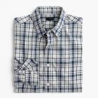 J.Crew Slim heathered slub cotton shirt in blue-and-white plaid