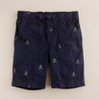 J.Crew Boys' pull-on surf short with embroidered skulls and bones