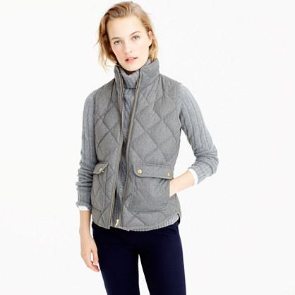 J.Crew Petite excursion quilted vest in flannel