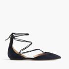 J.Crew Suede lace-up pointed-toe flats