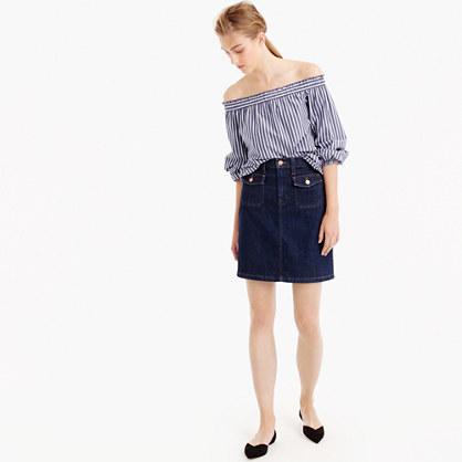 J.Crew Patch pocket denim skirt in Foxley wash