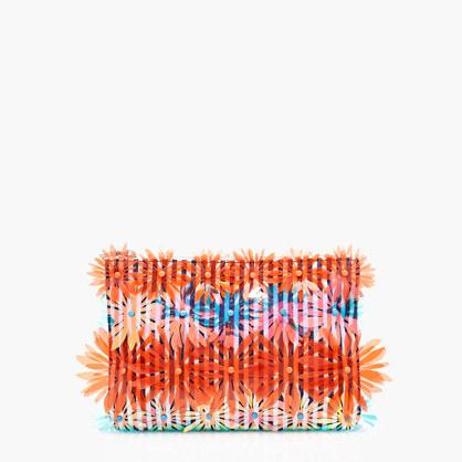 J.Crew Embellished floral clutch in vinyl