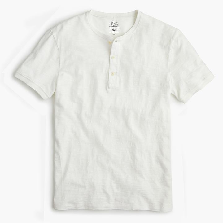 J.Crew Garment-dyed slub cotton short-sleeve henley