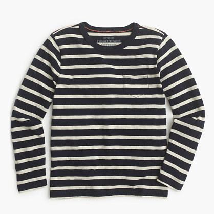J.Crew Boys' long-sleeve pocket T-shirt in nautical stripe