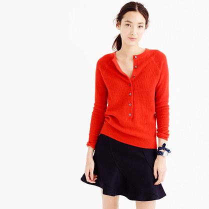 J.Crew Italian cashmere waffle henley sweater
