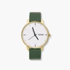 J.Crew Tinker 42mm gold-toned watch with green strap