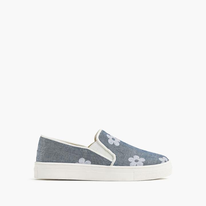 J.Crew Girls' daisy slip-on sneakers