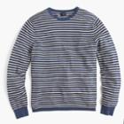 J.Crew Cotton-cashmere piqu&eacute; crewneck sweater in stripe