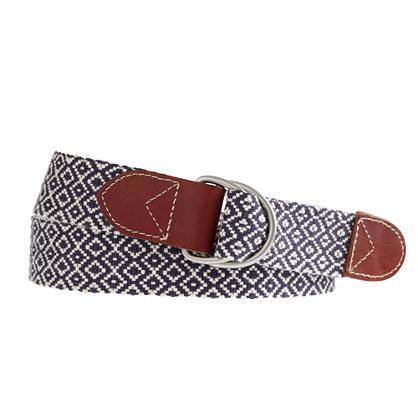 J.Crew Woven diamond D-ring belt