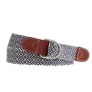 J.Crew Woven diamond D-ring belt