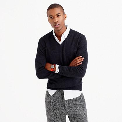J.Crew Textured cotton V-neck sweater