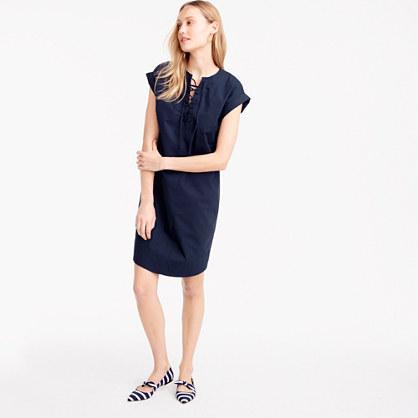 J.Crew Petite lace-up shirtdress